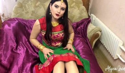 Solo action on webcam with beautiful Indian amateur girl