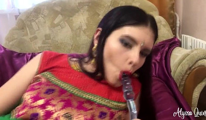 Solo action on webcam with beautiful Indian amateur girl