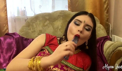 Solo action on webcam with beautiful Indian amateur girl