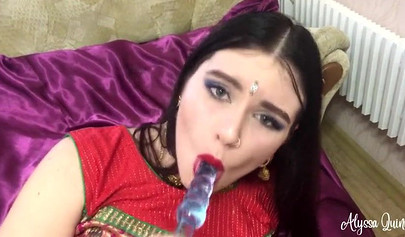 Solo action on webcam with beautiful Indian amateur girl