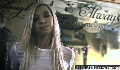 Stepsisters Kenzie Reeves and Joanna Angel fuck the same tattooed dude