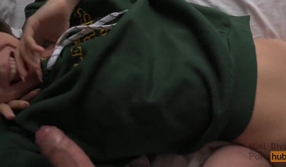 Gorgeous amateur brunette with big tits creampied in rough doggystyle