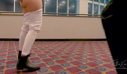 Beautiful amateur blonde drilled at a movie theater