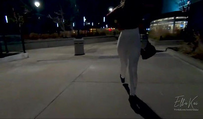 Beautiful amateur blonde drilled at a movie theater