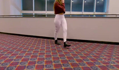 Beautiful amateur blonde drilled at a movie theater