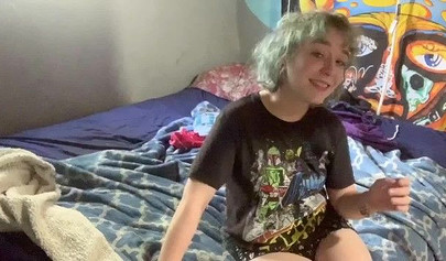 Petite amateur blonde sucking big cock and gets creampied on camera