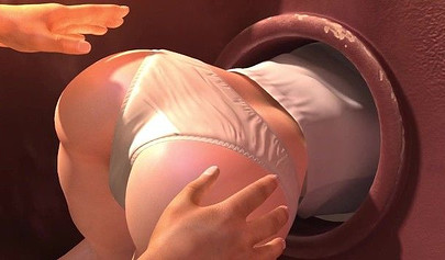 Sexy 3d anime hottie stuck in the parked and gets a public creampie