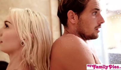 Sexy blonde teen Chloe Temple riding stepbrother's big cock