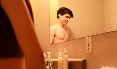 Horny teen brunette banged her boyfriend in the shower