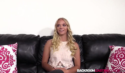 Stunning amateur blonde gets cum in mouth after getting pounded