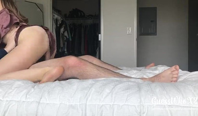 Amateur teen is riding dick until she cums on it