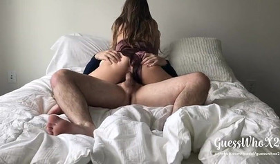 Amateur teen is riding dick until she cums on it