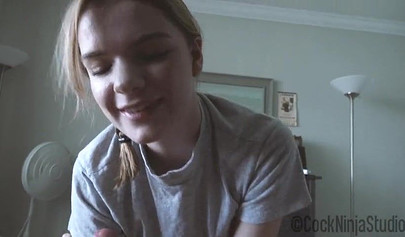 Blonde teen stepsister is ready to let her stepbrother fill her pussy