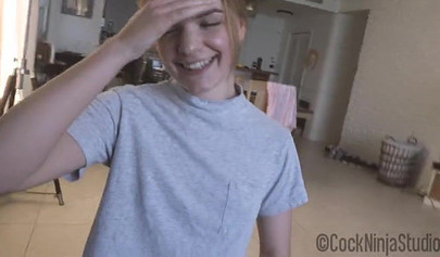 Blonde teen stepsister is ready to let her stepbrother fill her pussy