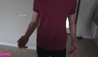 Adorable petite teen sucks and gets fucked until she eats some cum