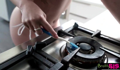 Two cute teens have some action time with a single large penis