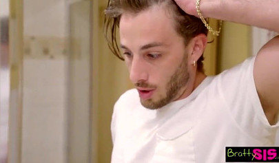 Nubile friends share a massive cock and enjoy a rough banging session