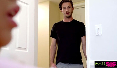 Nubile friends share a massive cock and enjoy a rough banging session