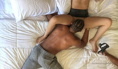 Black dude with a massive cock pleases a horny brunette teen babe