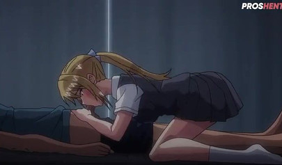 Young blonde hentai stepsister sucks stepbrother off and rides his rod