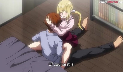 Young blonde hentai stepsister sucks stepbrother off and rides his rod