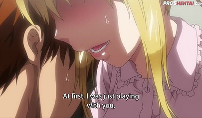 Young blonde hentai stepsister sucks stepbrother off and rides his rod