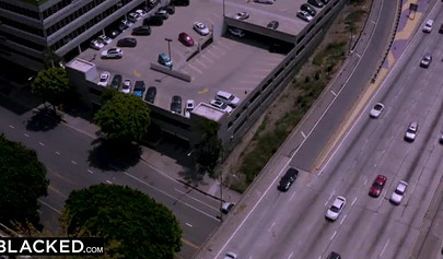 Blonde and brunette teens double penetrated by two big black schlongs