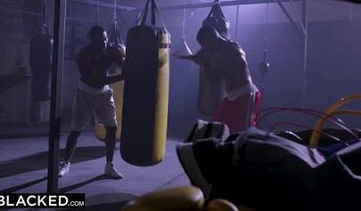 Blonde and brunette teens double penetrated by two big black schlongs