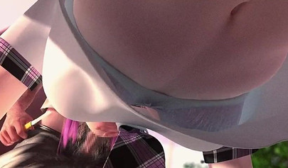 Stuck schoolgirl with pink hair gets fucked hardcore in a hentai