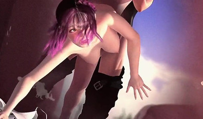 Stuck schoolgirl with pink hair gets fucked hardcore in a hentai