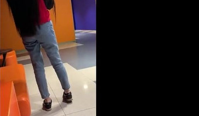 Lusty amateur teenie with sex glasses gives a blowjob at the cinema