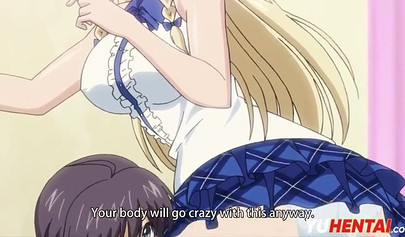 Hentai of a beautiful blonde teen covered in jizz after hardcore pounding