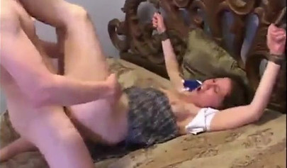 Nubile schoolgirl pretends she doesn't like sex so she gets roughly fucked