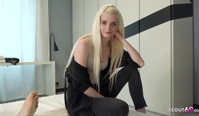 Teen stepsister helps stepbrother with his erections by sucking and fucking him