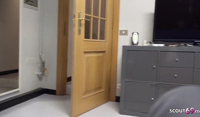 Teen stepsister helps stepbrother with his erections by sucking and fucking him