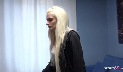 Teen stepsister helps stepbrother with his erections by sucking and fucking him