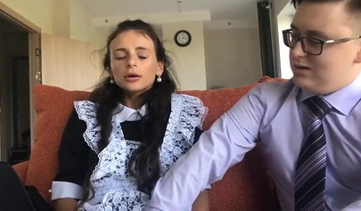 Teen maid enjoys some rough slamming with her boss' massive chad cock