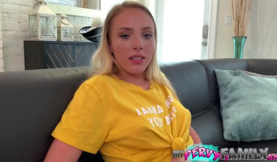 Suction and some rough banging for a perverted and bratty teen stepsister