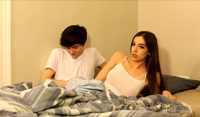 Petite teen with big boobs enjoys a pleasant sex session with roommate