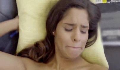 Bratty teen services a massive cock with her mouth and wet cunt