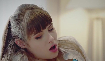 Innocent looking teen babe with big boobs serviced by well endowed boyfriend