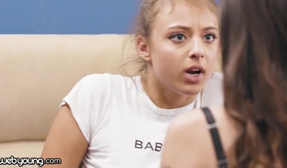 Adorable nubile lesbians lick each other's cunts and practice some nice scissoring