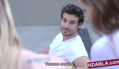 Orgy with a pair of teen sluts and some old horny dogs