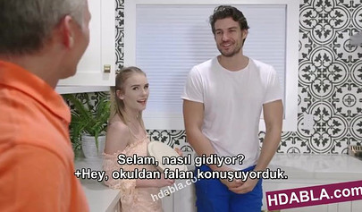 Orgy with a pair of teen sluts and some old horny dogs