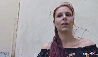 Redhead teen in lingerie enjoys slobbering over a cock and getting banged