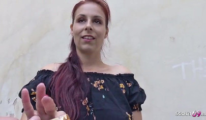 Redhead teen in lingerie enjoys slobbering over a cock and getting banged