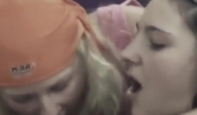 Two adorable teens share a cock and service it with their bodies