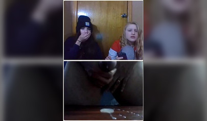 Dude jerking off with teens reacting on the webcam in compilation video