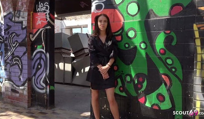 German street teen slut sucks before sex and gets humiliated in public