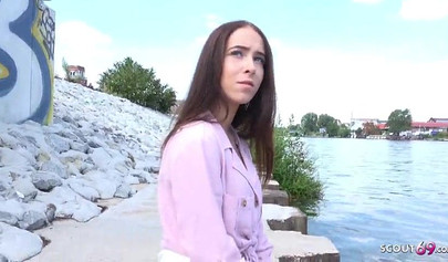 German street teen slut sucks before sex and gets humiliated in public